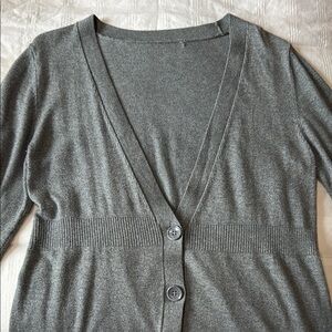 Women’s lightweight button up cardigan sweater. Gray size medium.